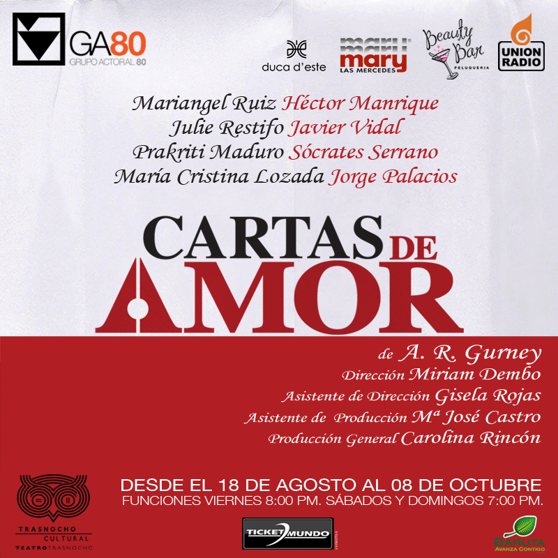 Cartas de Amor de A.R. Gurney se presenta en el Trasnocho Cultural