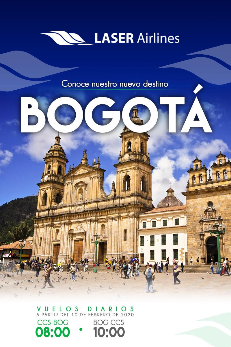 Laser inaugura ruta entre Caracas y Bogotá con un vuelo diario