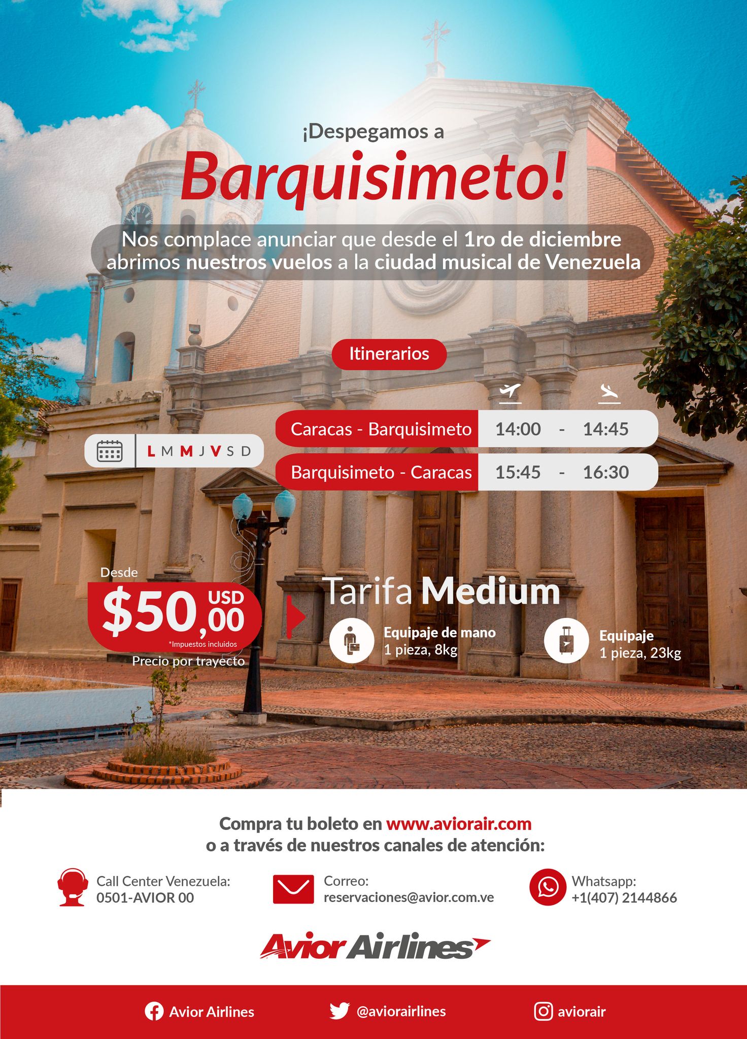 Barquisimeto es el nuevo destino nacional de Avior Airlines