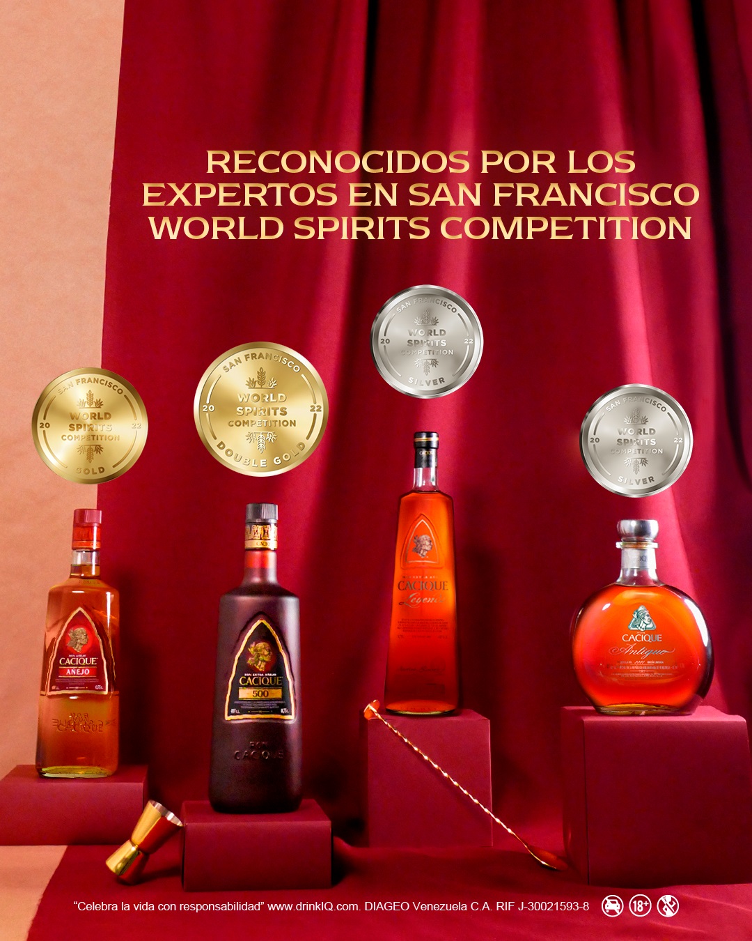 Ron Cacique 500 gana medalla Doble Oro en el San Francisco World Spirits Competition