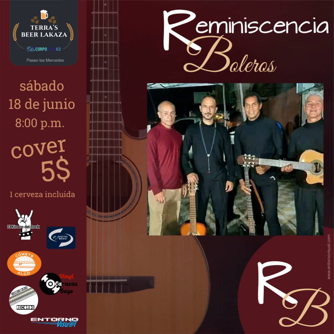 El próximo sábado habrá show de boleros con «Reminiscencias» en LAKAZA de Las Mercedes