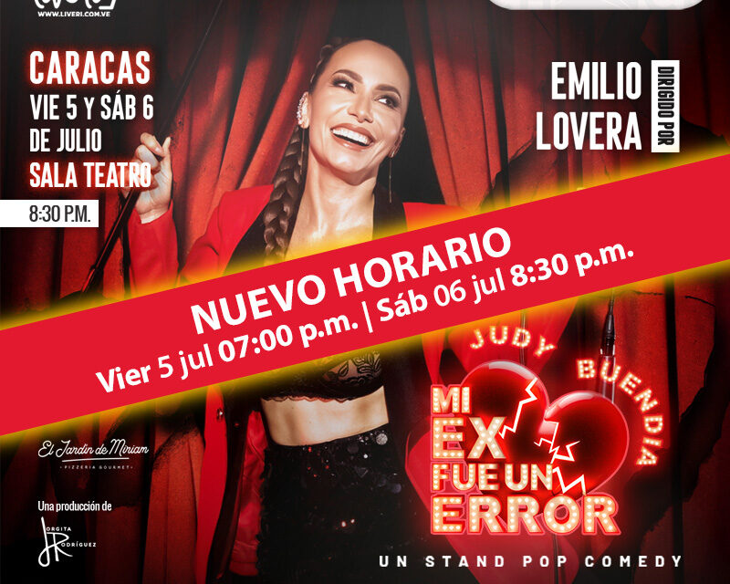 Judy Buendía con su monólogo ¨Mi Ex Fue Un Error¨ se presentará en la sala teatro del Centro Cultural Chacao